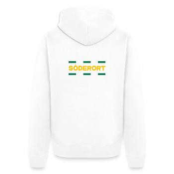 Söderort - Stockholm - Unisex Premium Organic Zip Hoodie - white - Back - Thijin (182cm)
