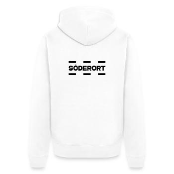 Söderort - Stockholm - Unisex Premium Organic Zip Hoodie - white - Back - Thijin (182cm)