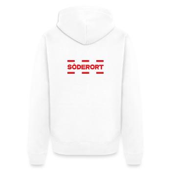 Söderort - Stockholm - Unisex Premium Organic Zip Hoodie - white - Back - Thijin (182cm)