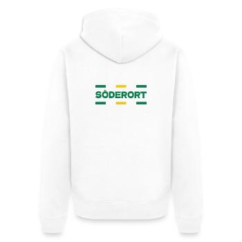 Söderort - Stockholm - Unisex Premium Organic Zip Hoodie - white - Back - Thijin (182cm)