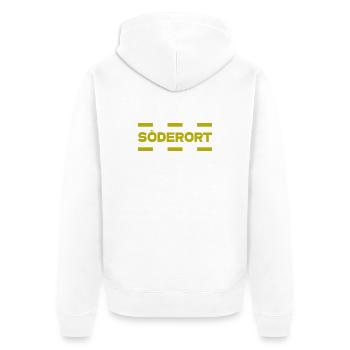 Söderort - Stockholm - Unisex Premium Organic Zip Hoodie - white - Back - Thijin (182cm)