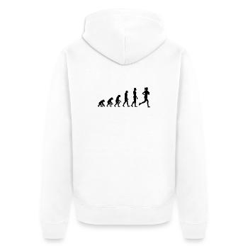 COURSE DE JOGGING FEMME, COURSE PUISSANTE ! MARATHON GIRL POWER - Veste à capuche bio Premium Unisexe - blanc - Dos - Thijin (182cm)