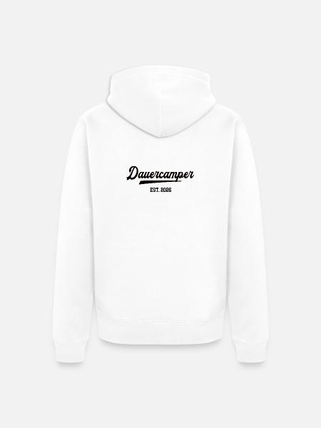 Dauercamper 2026 Camping Camper Dauercamping - Unisex Premium Bio Zip Hoodie - Weiß