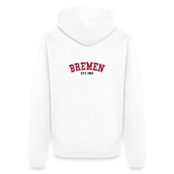 Brême Fondée en 1966 - Veste à capuche bio Premium Unisexe - blanc - Dos - Thijin (182cm)