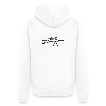 sniper - Unisex Premium Organic Zip Hoodie - white - Back - Thijin (182cm)