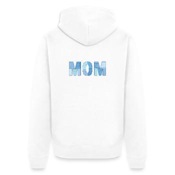 MOM Patchwork Denim Stil - Unisex Premium Bio Zip Hoodie - Weiß - Hinten - Thijin (182cm)