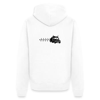 Truck heart rate - Unisex Premium Organic Zip Hoodie - white - Back - Thijin (182cm)