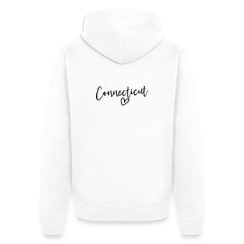 Connecticut Heart Women's Love Connecticut - Unisex Premium Organic Zip Hoodie - white - Back - Thijin (182cm)