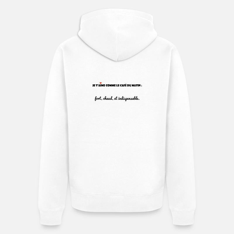 MESSAGE. CITATIONS. HUMOUR. CITATIONS DRÔLES - Veste à capuche bio Premium Unisexe - blanc