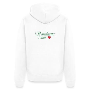 Der Sand in meinem Herzen - Unisex Premium Bio Zip Hoodie - Weiß - Hinten - Thijin (182cm)
