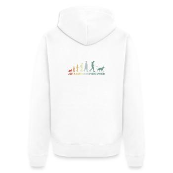 Evolution German Shepherd Owner - Unisex Premium Organic Zip Hoodie - white - Back - Thijin (182cm)