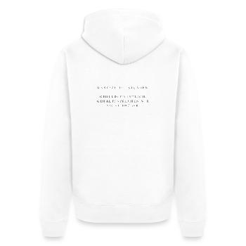 Krankenschwester Shirt – Wartezeit Geduld Gehalt – - Unisex Premium Bio Zip Hoodie - Weiß - Hinten - Thijin (182cm)