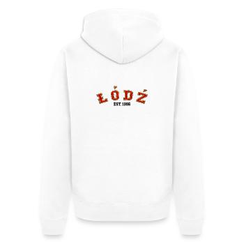 Łódź Fondé en 1996 - Veste à capuche bio Premium Unisexe - blanc - Dos - Thijin (182cm)