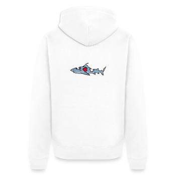 requin - Veste à capuche bio Premium Unisexe - blanc - Dos - Thijin (182cm)