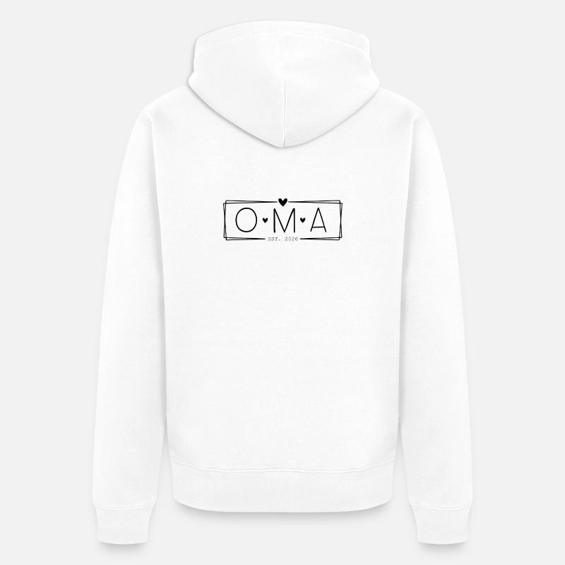 Oma Großmutter 2026 - Unisex Premium Bio Zip Hoodie - Weiß