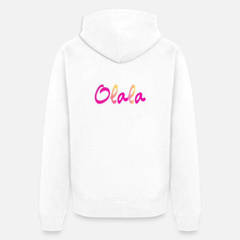 Olala - Unisex Premium Bio Zip Hoodie - Weiß
