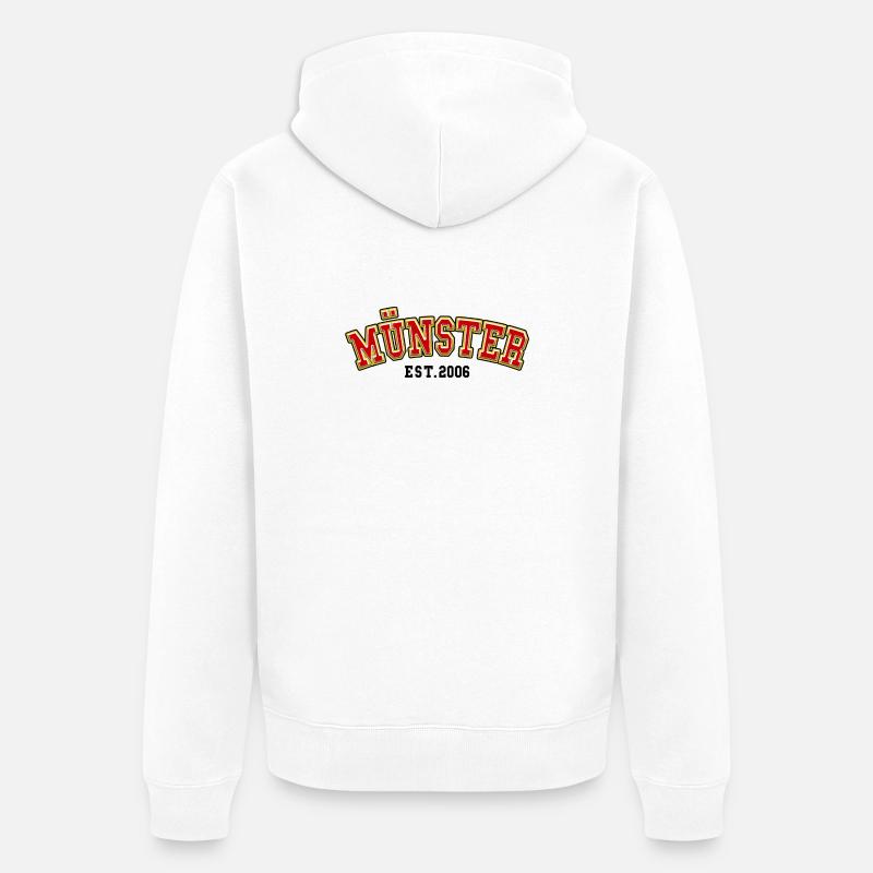 Münster Fondée en 2006 - Veste à capuche bio Premium Unisexe - blanc