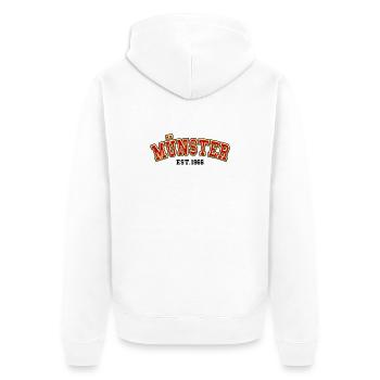 Münster Est. 1966 - Unisex Premium Organic Zip Hoodie - white - Back - Thijin (182cm)