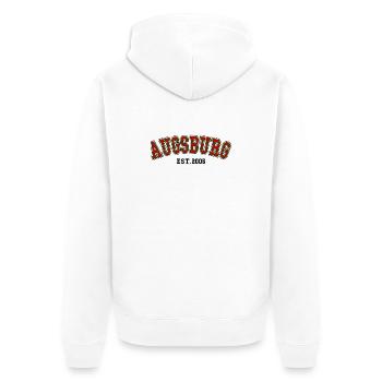 Augsburg Est. 2006 - Unisex Premium Organic Zip Hoodie - white - Back - Thijin (182cm)