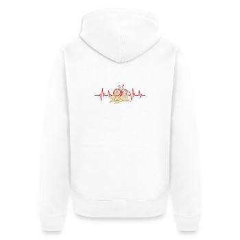 Modelleisenbahn Modellbau Modellbauer - Unisex Premium Bio Zip Hoodie - Weiß - Hinten - Thijin (182cm)