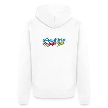 Schulkind  - Unisex Premium Bio Zip Hoodie - Weiß - Hinten - Thijin (182cm)