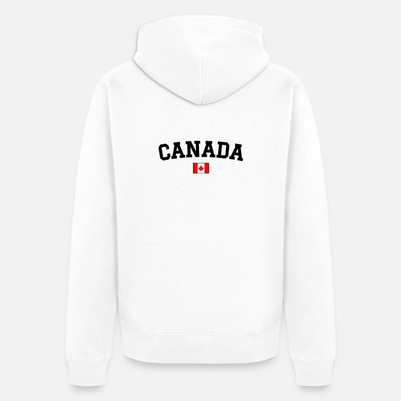 Drapeau du Canada Noir - Veste à capuche bio Premium Unisexe - blanc