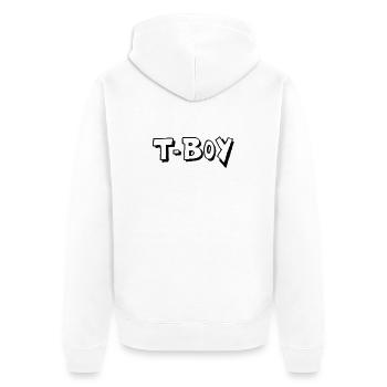 T-Boy Transboy LGBTQ Pride - Illustration - Unisex Premium Bio Zip Hoodie - Weiß - Hinten - Thijin (182cm)