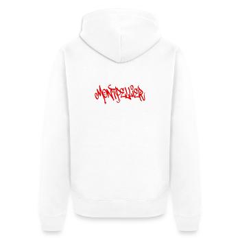 Souvenir d’art urbain de Montpellier - Veste à capuche bio Premium Unisexe - blanc - Dos - Thijin (182cm)