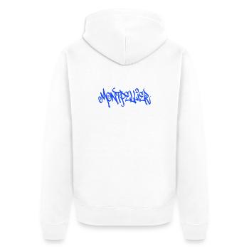 Art de rue MTP - Montpellier - Veste à capuche bio Premium Unisexe - blanc - Dos - Thijin (182cm)