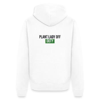 Plant Lady Off Duty - Pflanzen Geschenk - Unisex Premium Bio Zip Hoodie - Weiß - Hinten - Thijin (182cm)