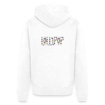 Lutschertypografie - Unisex Premium Bio Zip Hoodie - Weiß - Hinten - Thijin (182cm)