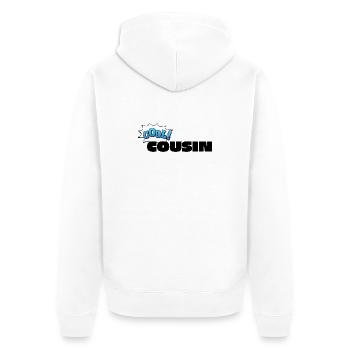 Cool Cousin lettering for the cool cousin - Unisex Premium Organic Zip Hoodie - white - Back - Thijin (182cm)