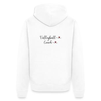 Volleyball-Trainer - Unisex Premium Bio Zip Hoodie - Weiß - Hinten - Thijin (182cm)