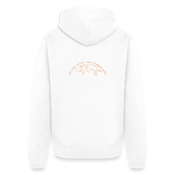 for a wonderful - Unisex Premium Bio Zip Hoodie - Weiß - Hinten - Thijin (182cm)