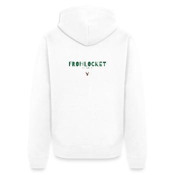 Frohlocket in D-Moll – Musikalisches Weihnachten - Unisex Premium Bio Zip Hoodie - Weiß - Hinten - Thijin (182cm)