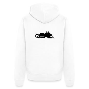 Snowmobile - Unisex Premium Bio Zip Hoodie - Weiß - Hinten - Thijin (182cm)
