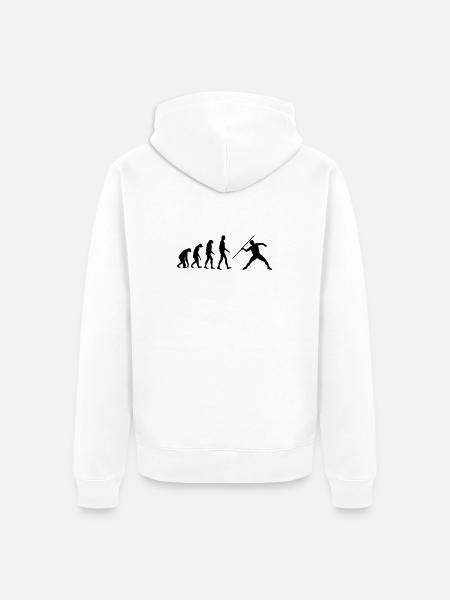 Javelin Throw Thrower Lancer de Javelot Speerwurf - Unisex Premium Organic Zip Hoodie - white