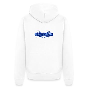 Aufdruck An der Schmücke - Unisex Premium Bio Zip Hoodie - Weiß - Hinten - Thijin (182cm)