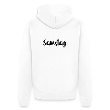 Samstag Wochenende Wochentag Woche - Unisex Premium Bio Zip Hoodie - Weiß - Hinten - Thijin (182cm)