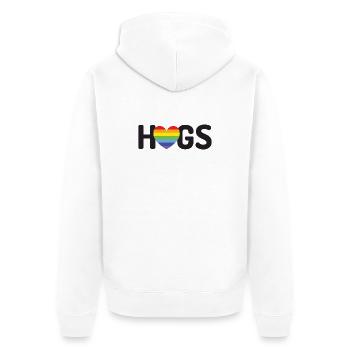 Câlins LGBT - Veste à capuche bio Premium Unisexe - blanc - Dos - Thijin (182cm)
