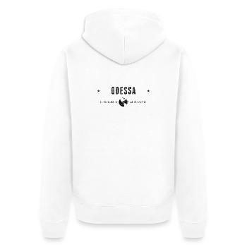 Contact Details Odessa Ukraine Vintage - Unisex Premium Organic Zip Hoodie - white - Back - Thijin (182cm)