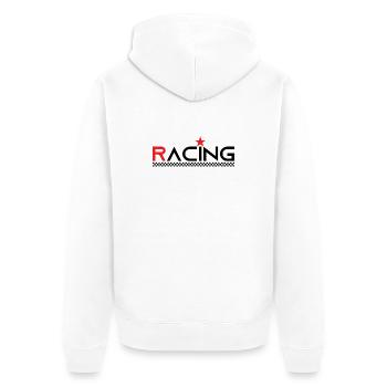 Racing Star - Rennfahrer - Auto Auto Motorrad - Unisex Premium Bio Zip Hoodie - Weiß - Hinten - Thijin (182cm)