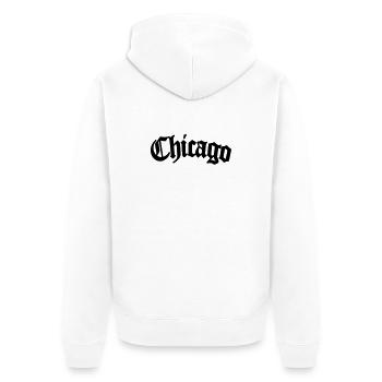 Chicago - Unisex Premium Organic Zip Hoodie - white - Back - Thijin (182cm)