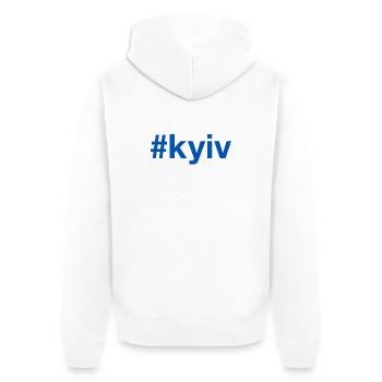 KYIV Kiev Ukraine Hashtag - Unisex Premium Organic Zip Hoodie - white - Back - Thijin (182cm)
