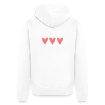 MERES FESTIVAL. MAMA. MAMA. MAMA. MAMMA. FEST - Unisex Premium Bio Zip Hoodie - Weiß - Hinten - Thijin (182cm)