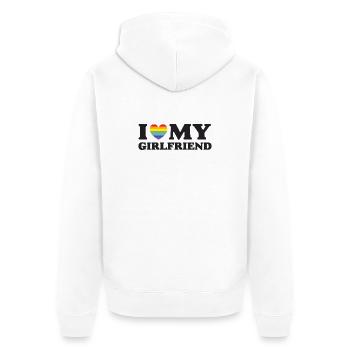 J’aime ma copine - LGBTQ - Veste à capuche bio Premium Unisexe - blanc - Dos - Thijin (182cm)