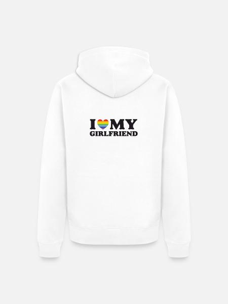 J’aime ma copine - LGBTQ - Veste à capuche bio Premium Unisexe - blanc