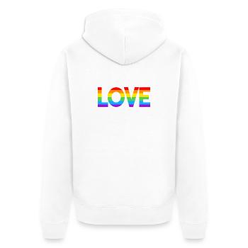 Rainbow love, love for everyone - Unisex Premium Organic Zip Hoodie - white - Back - Thijin (182cm)