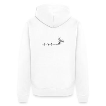 BMX Daredevil Silhouette - Unisex Premium Bio Zip Hoodie - Weiß - Hinten - Thijin (182cm)