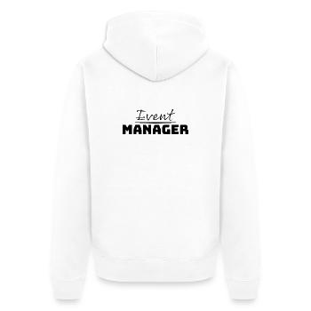 Tshirt fuer Event Manager black - Unisex Premium Bio Zip Hoodie - Weiß - Hinten - Thijin (182cm)
